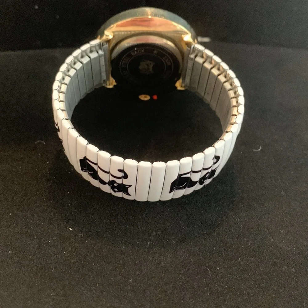 Varsales New Black Cat Watch w/ Stretch Band St Steel Back‎